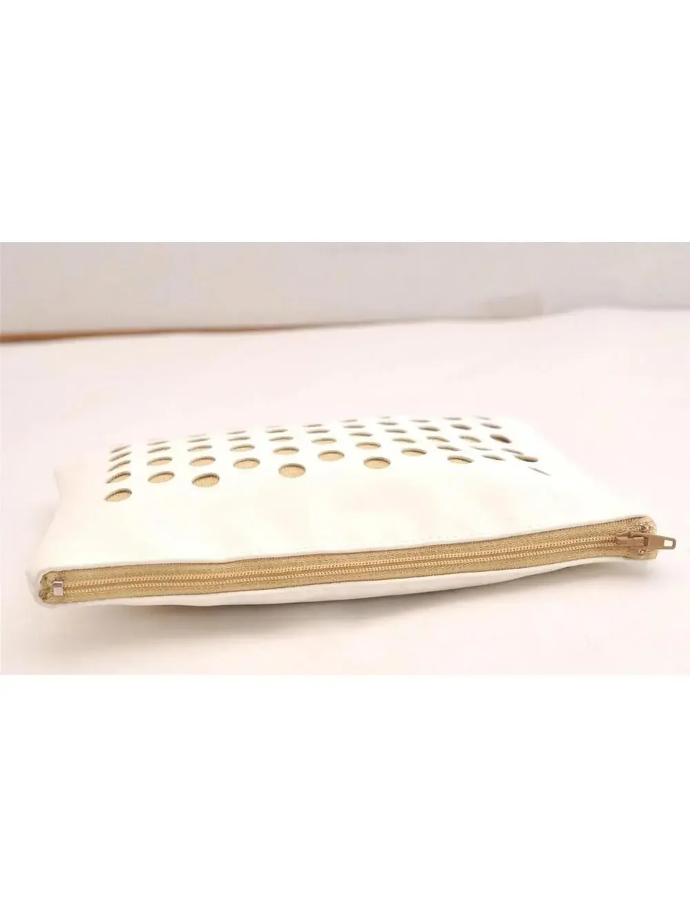 Authentic Louis Vuitton Fondation Exclusive Dots Pouch White Polyurethane